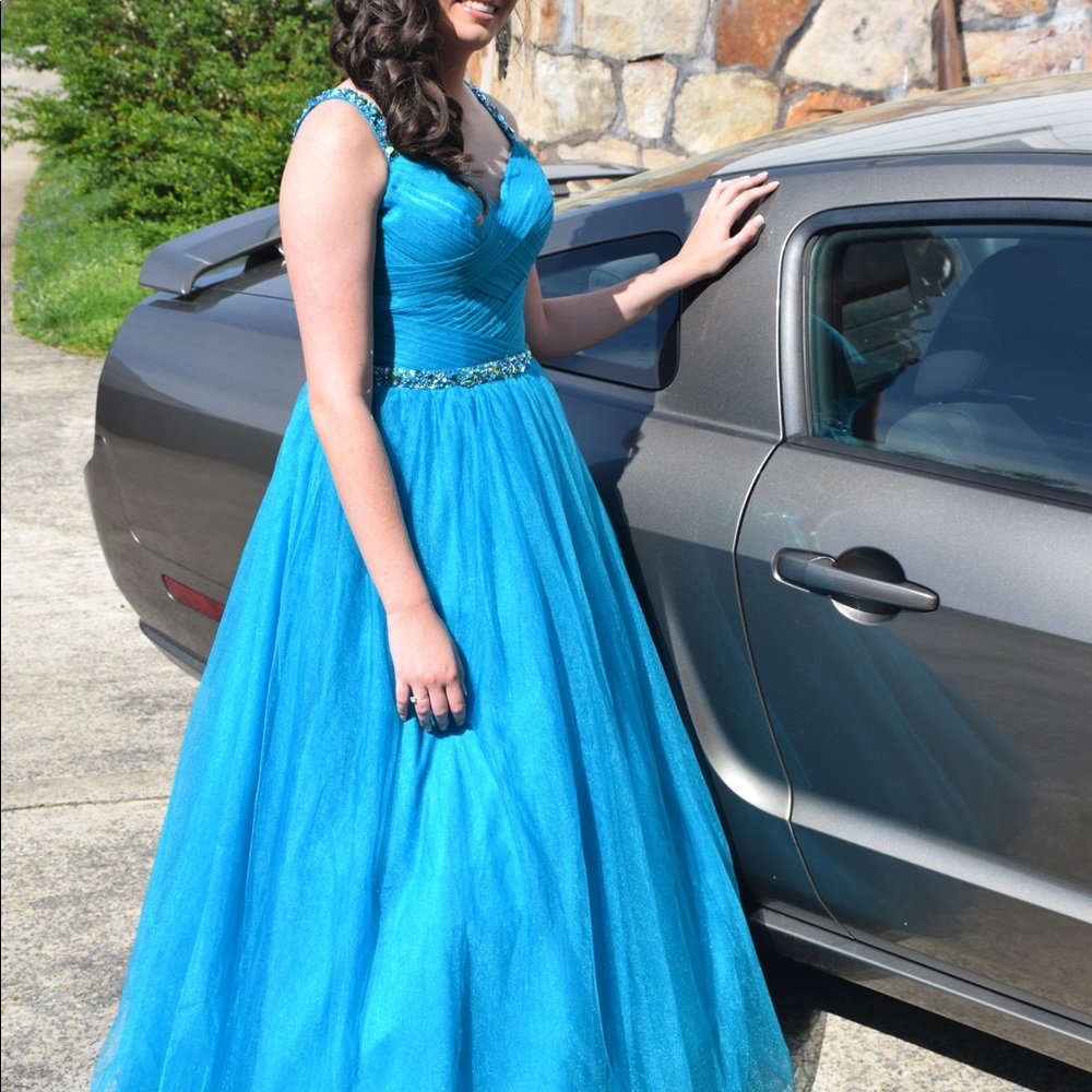Teal Ball Gown Prom Dress